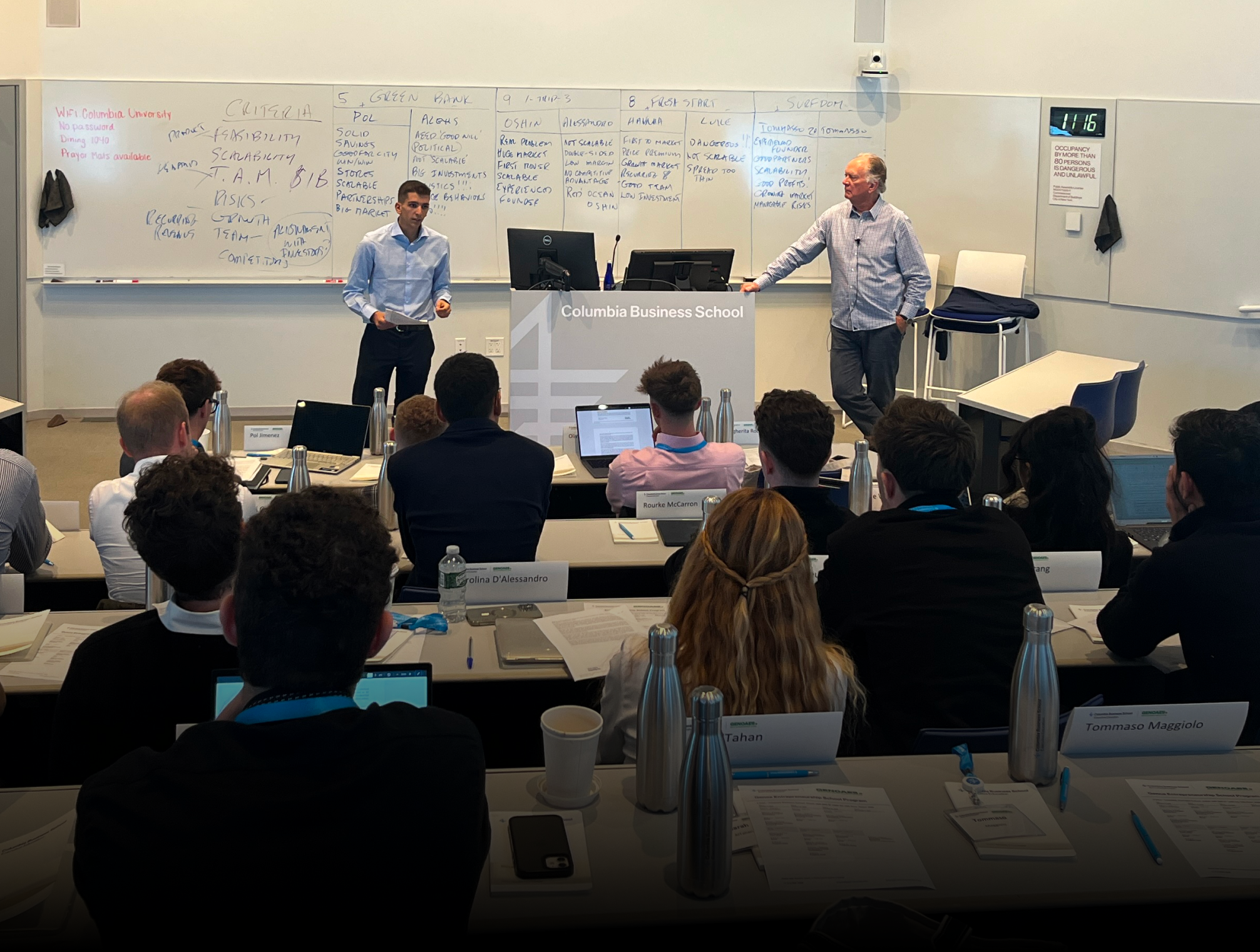 Giovanni, applying Prof. Murray's sales class insights, sold his product to three corporate firms.